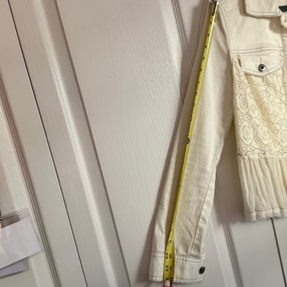 Free People Cream Lace Jean Jacket - Picture 6 of 7